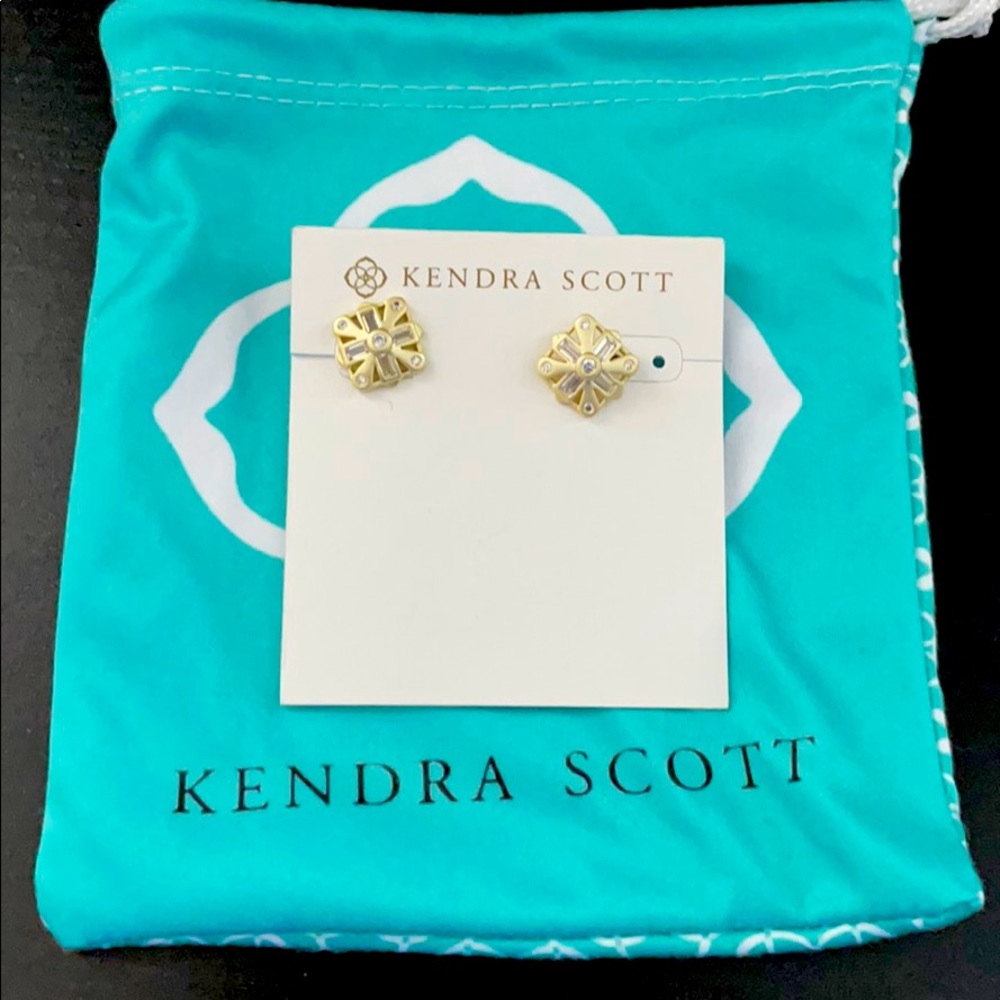 BRAND NEW Kendra Scott Gold/Crystal Studs